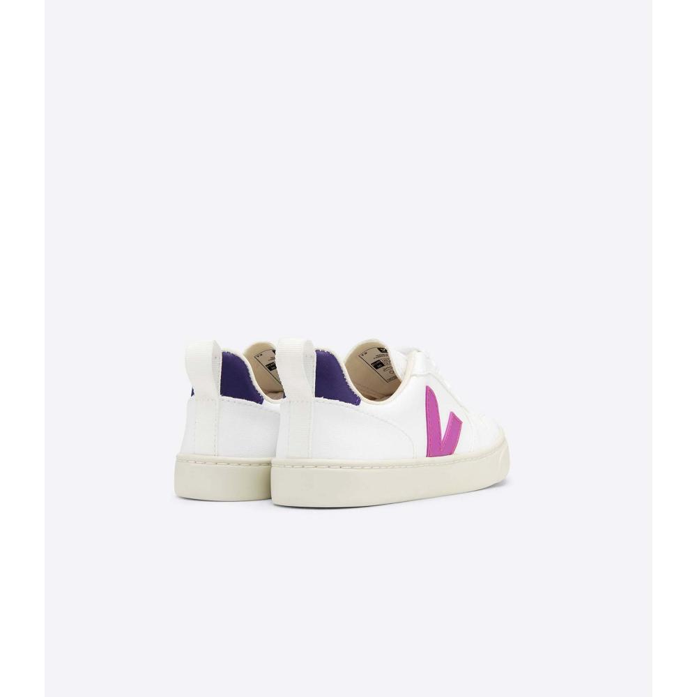 Veja V-10 LACES CWL Kids' Shoes White/Purple | CA 793MQZ